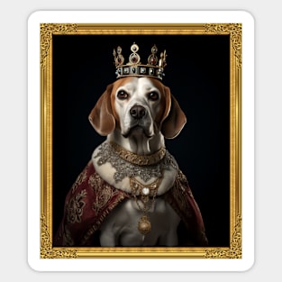 Noble Beagle - Medieval English Queen  (Framed) Sticker